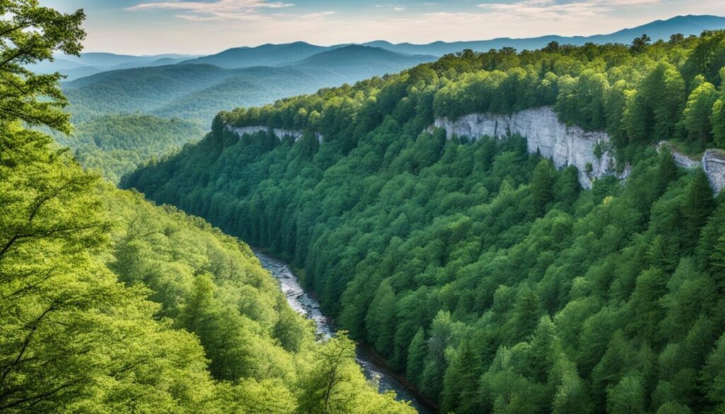 Hiking trails in Natural Bridge State Park