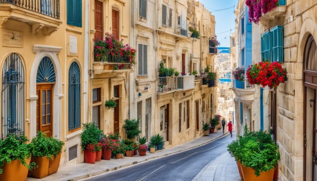 Traditional Maltese architecture in Sliema backstreets