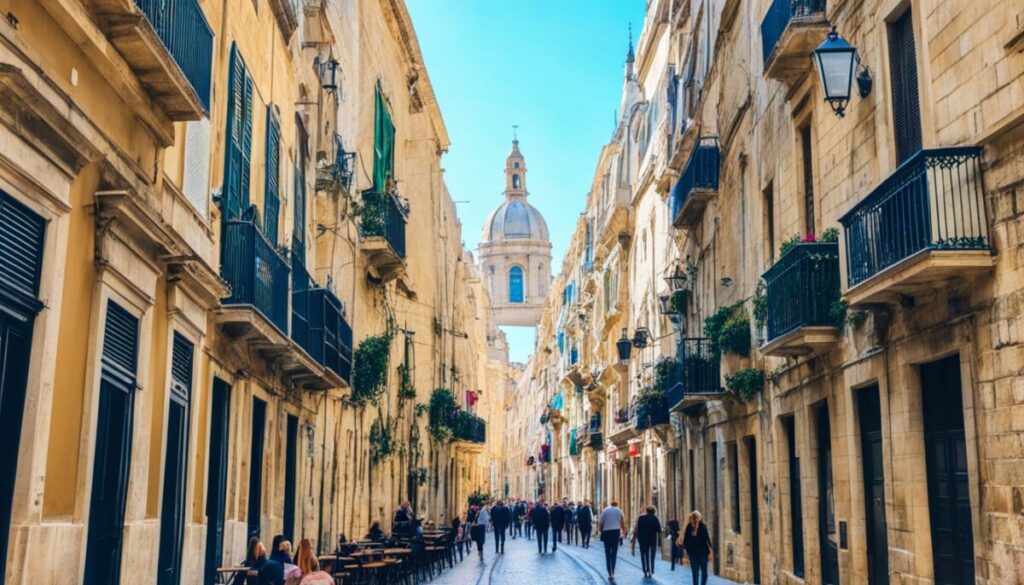 Valletta streets architecture